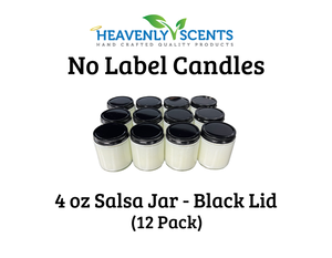 4 oz Salsa Jar Soy Candles - Black Lid - 12 Pack