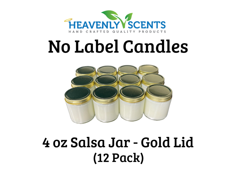 4 oz Salsa Jar Soy Candles - Gold Lid - 12 Pack